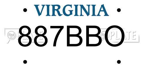 887BBO Virginia License Plate