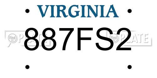 887FS2 Virginia License Plate