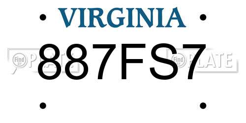 887FS7 Virginia License Plate