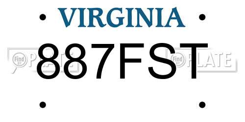 887FST Virginia License Plate