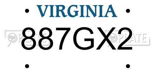 887GX2 Virginia License Plate