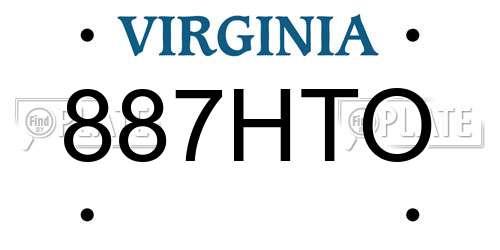887HTO Virginia License Plate
