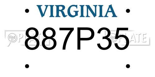 887P35 Virginia License Plate
