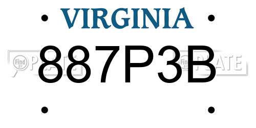887P3B Virginia License Plate