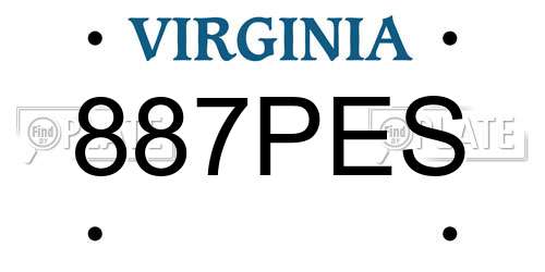 887PES Virginia License Plate