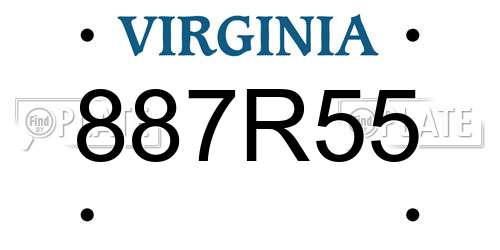 887R55 Virginia License Plate
