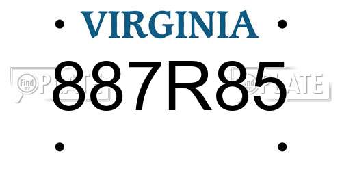 887R85 Virginia License Plate