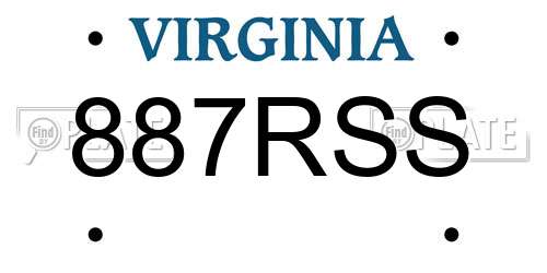 887RSS Virginia License Plate