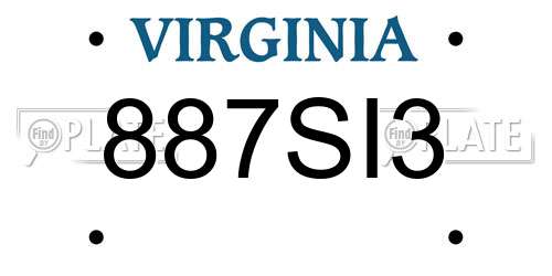 887SI3 Virginia License Plate