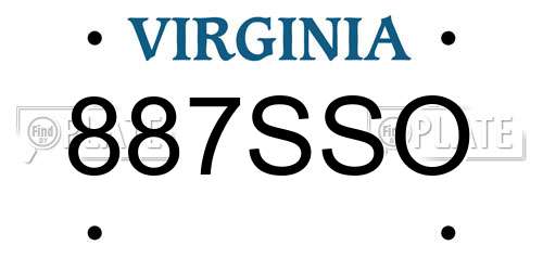 887SSO Virginia License Plate