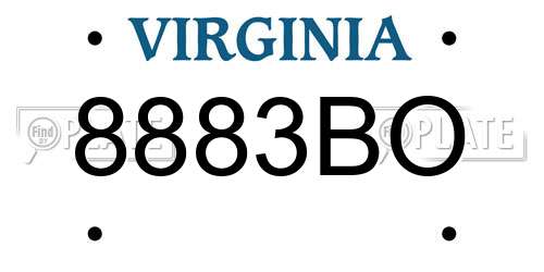 8883BO Virginia License Plate