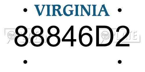 88846D2 Virginia License Plate