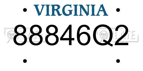88846Q2 Virginia License Plate