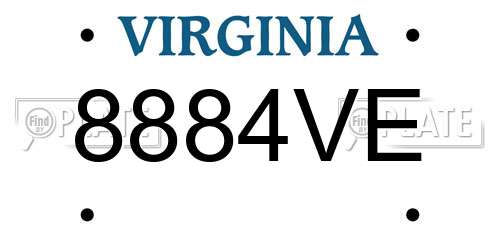 8884VE Virginia License Plate
