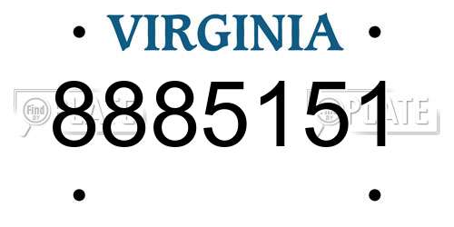 8885151 Virginia License Plate