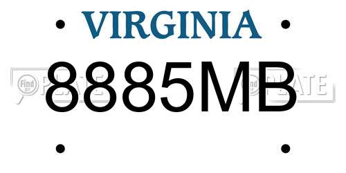 8885MB Virginia License Plate