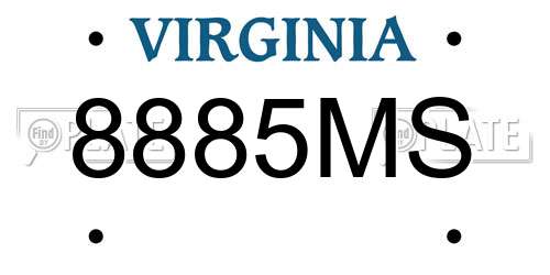 8885MS Virginia License Plate