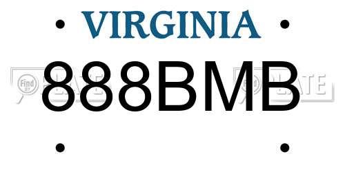 888BMB Virginia License Plate
