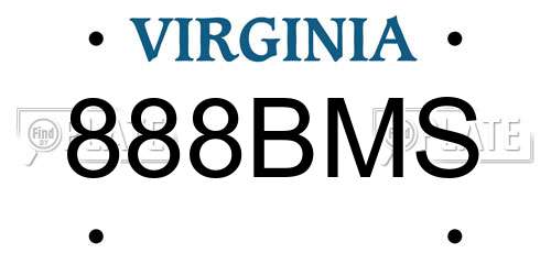 888BMS Virginia License Plate