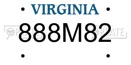 888M82 Virginia License Plate