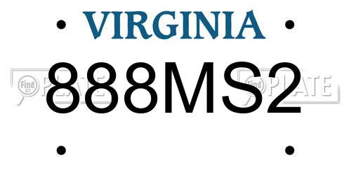 888MS2 Virginia License Plate