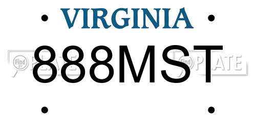 888MST Virginia License Plate