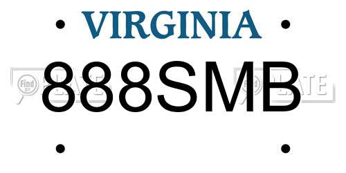 888SMB Virginia License Plate