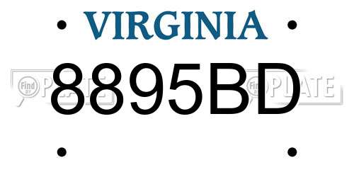 8895BD Virginia License Plate