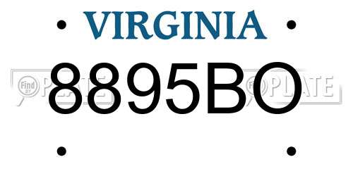 8895BO Virginia License Plate