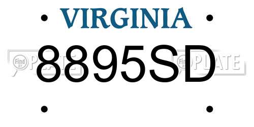 8895SD Virginia License Plate