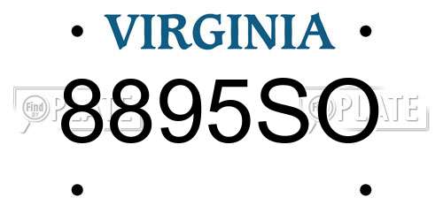 8895SO Virginia License Plate