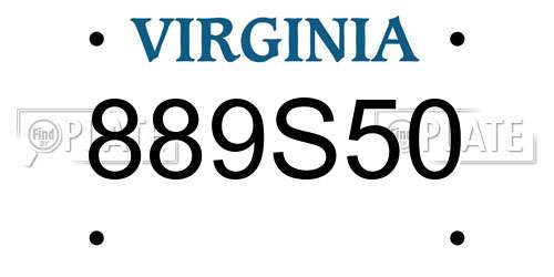 889S50 Virginia License Plate