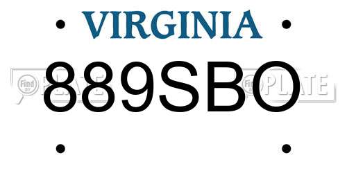 889SBO Virginia License Plate