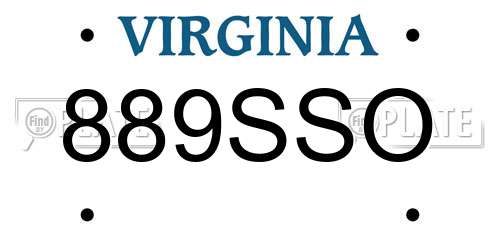 889SSO Virginia License Plate