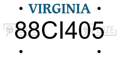 88CI405 Virginia License Plate