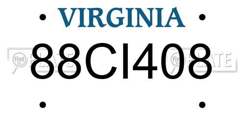 88CI408 Virginia License Plate