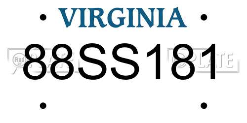 88SS181 Virginia License Plate