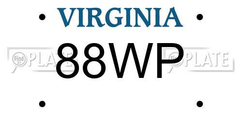 88WP Virginia License Plate