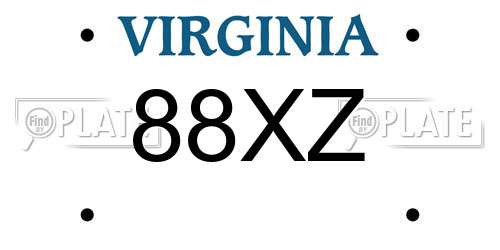 88XZ Virginia License Plate