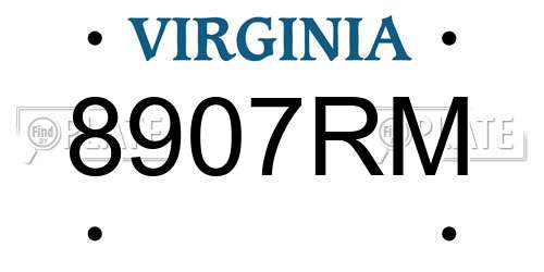 8907RM Virginia License Plate