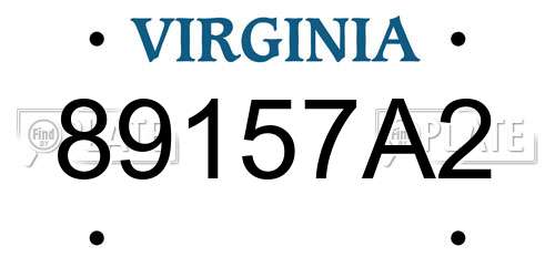 89157A2 Virginia License Plate
