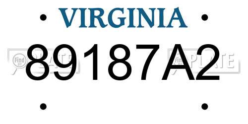 89187A2 Virginia License Plate