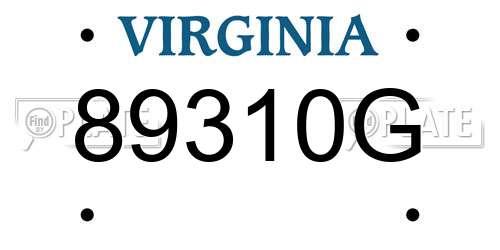 89310G Virginia License Plate