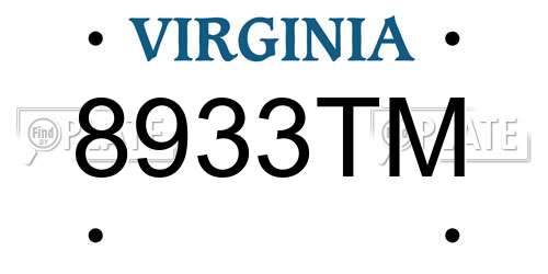 8933TM Virginia License Plate
