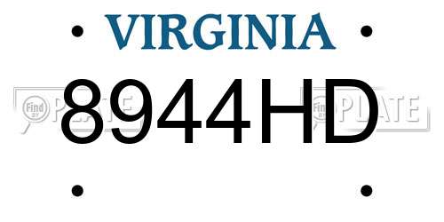 8944HD Virginia License Plate