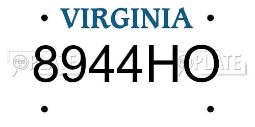 8944HO Virginia License Plate