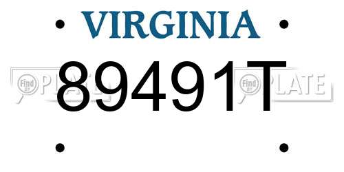 89491T Virginia License Plate