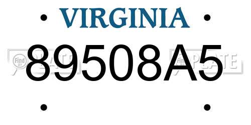 89508A5 Virginia License Plate