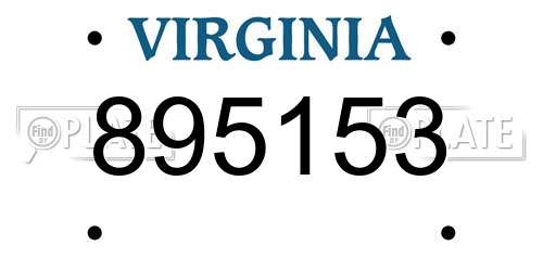 895153 Virginia License Plate