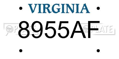 8955AF Virginia License Plate